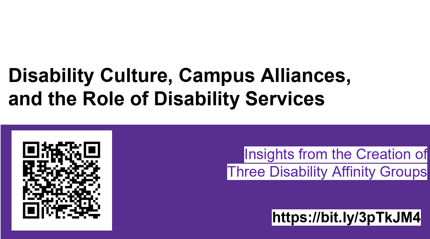 Disability Culture, Campus Alliances, and the Role of Disability Services title slide