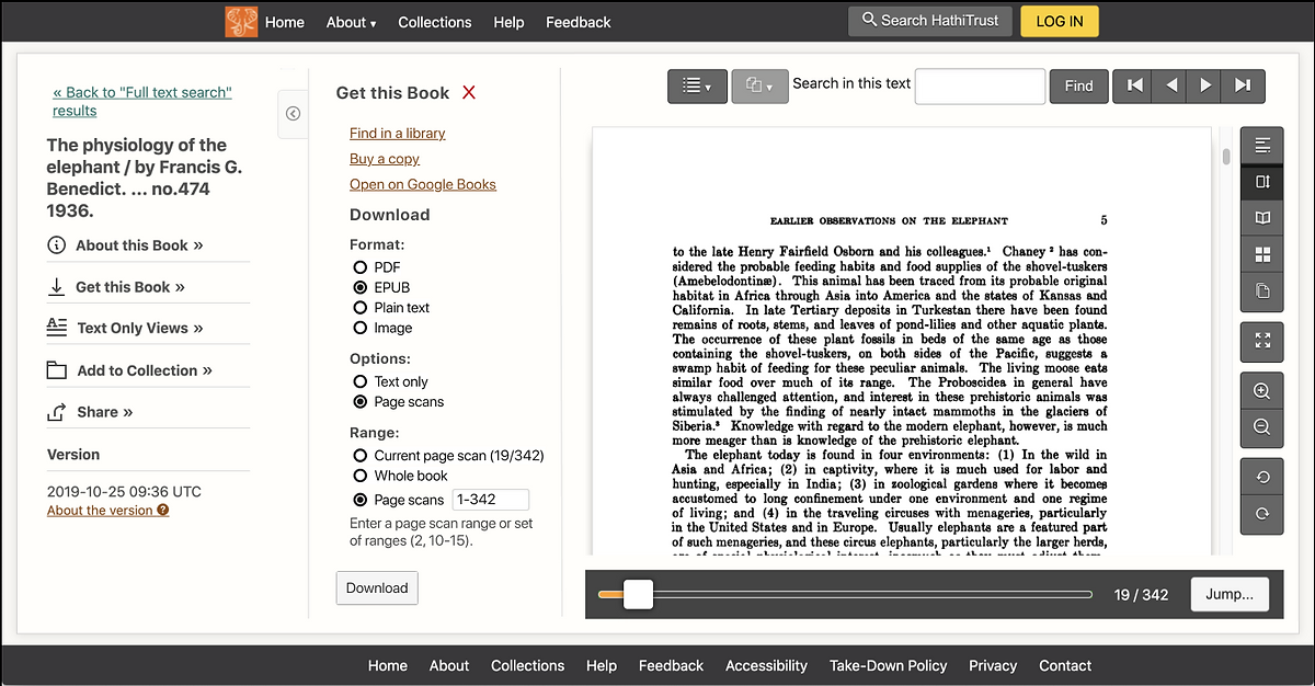 Screenshot of Figma prototype of HathiTrust e-reader download module